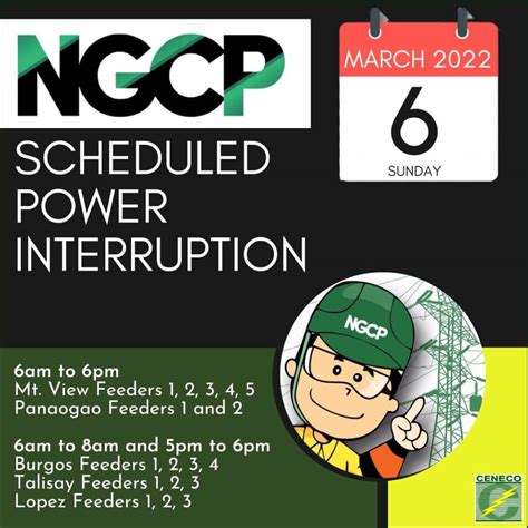 NGCP SETS POWER INTERRUPTION ON .